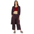 thumbnail image 5 of Inkmeso Womens 3 Pcs Nightwear Set Crop Tank Top Loose Pants & Front Open Shrug Sleepwear, 5 of 7