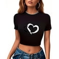 thumbnail image 5 of Plebaso T-Shirts Graphiques Courts pour Femmes Manches Courtes Imprimé Slim Col Rond T-Shirts d'Été Décontractés pour Femmes, 5 of 5