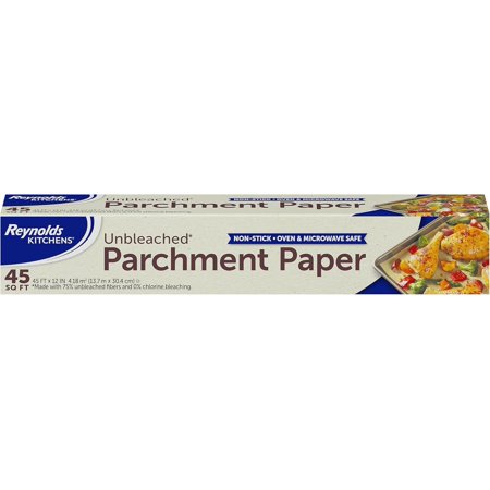Kitchens Unbleached Parchment Paper Roll, Non Stick for Cooking and Baking, Oven Safe up to 425 Degrees, Chlorine-Free, 45 Feet x 12 Inches, Total Sq. Ft.