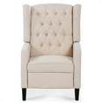 thumbnail image 3 of Triple Tree Modern Fabric Foam Wood Solid Print Nailhead Trim Accent Chair, Beige, 3 of 7