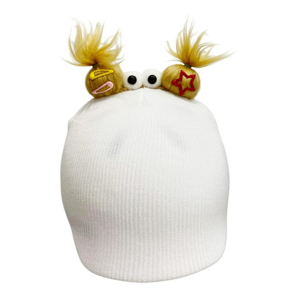 lacooooppia Ski Helmet Cover Helmet Decor Snowboard Practical Cartoon Convenient Decorative Birthday Gift Knitted Hat Skiing Helmet Cover White
