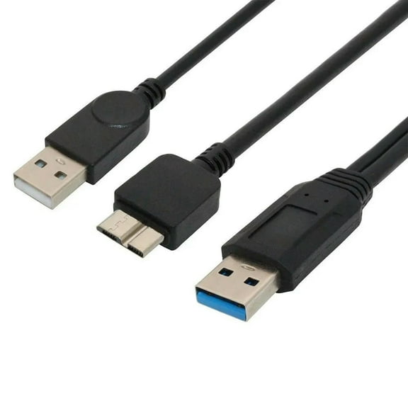 Dual USB 3.0 Type A to Micro-B USB Y Shape High Speed Cable External s/ /WD/