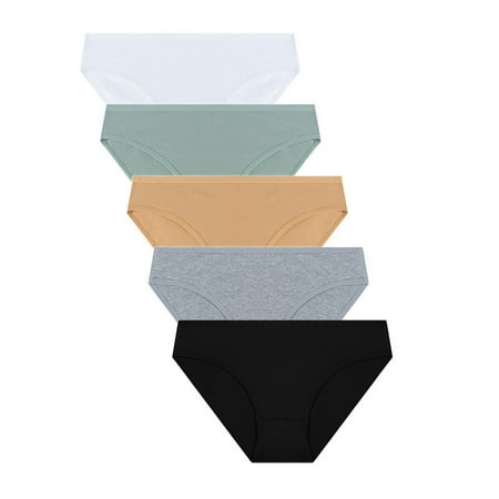 

PEASKJP Women s Panties High Waisted Womens Seamless Underwear Pure Invisible Breathable Brief Ladies Stretch Hipster Panties Green M
