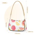 thumbnail image 3 of FORMRS Womens Shoulder Bag with Chain Strap Clutch Purse Cute Tote Handbag, White Grapefruit Slices, 3 of 7