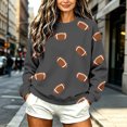 thumbnail image 4 of Sweatshirts for Women Long Sleeve Round Neck Ladies Rugby Print Casual Home Pullover Sweater, 4 of 7