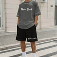 thumbnail image 2 of SHIXIAOO Costumes pour Hommes Tenues Décontractées pour Usage Quotidien Ensemble T-Shirt Col Rond Élégant avec Design Imprimé pour Mode de Rue en Été Kan Sui Ensemble Veste et Pantalon Slim Fit 3 Pcs, 2 of 4
