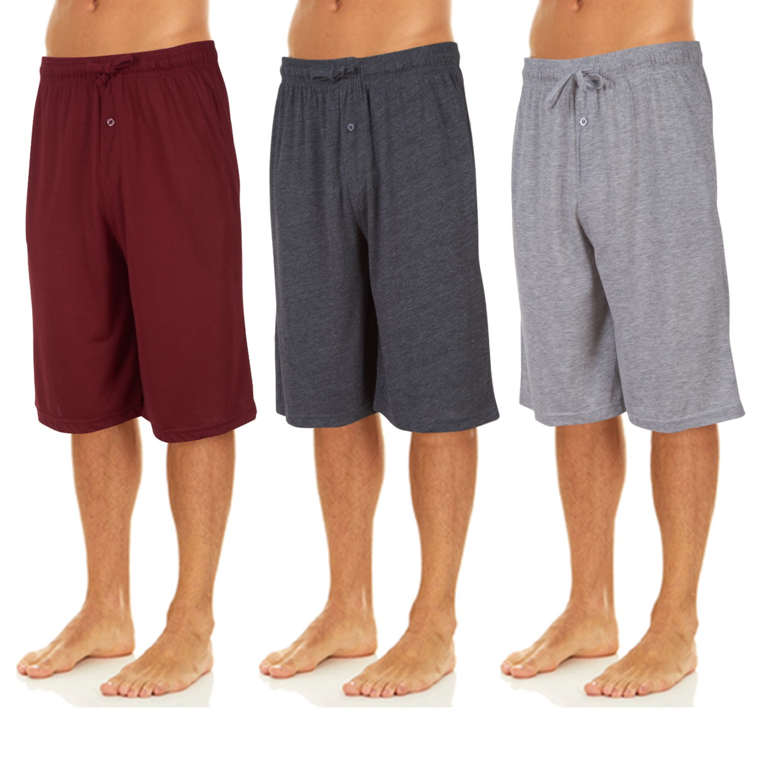 Daresay Mens Sleep Shorts, Mens Knit Short with Pockets and Adjustable Waist, up to size 3X
