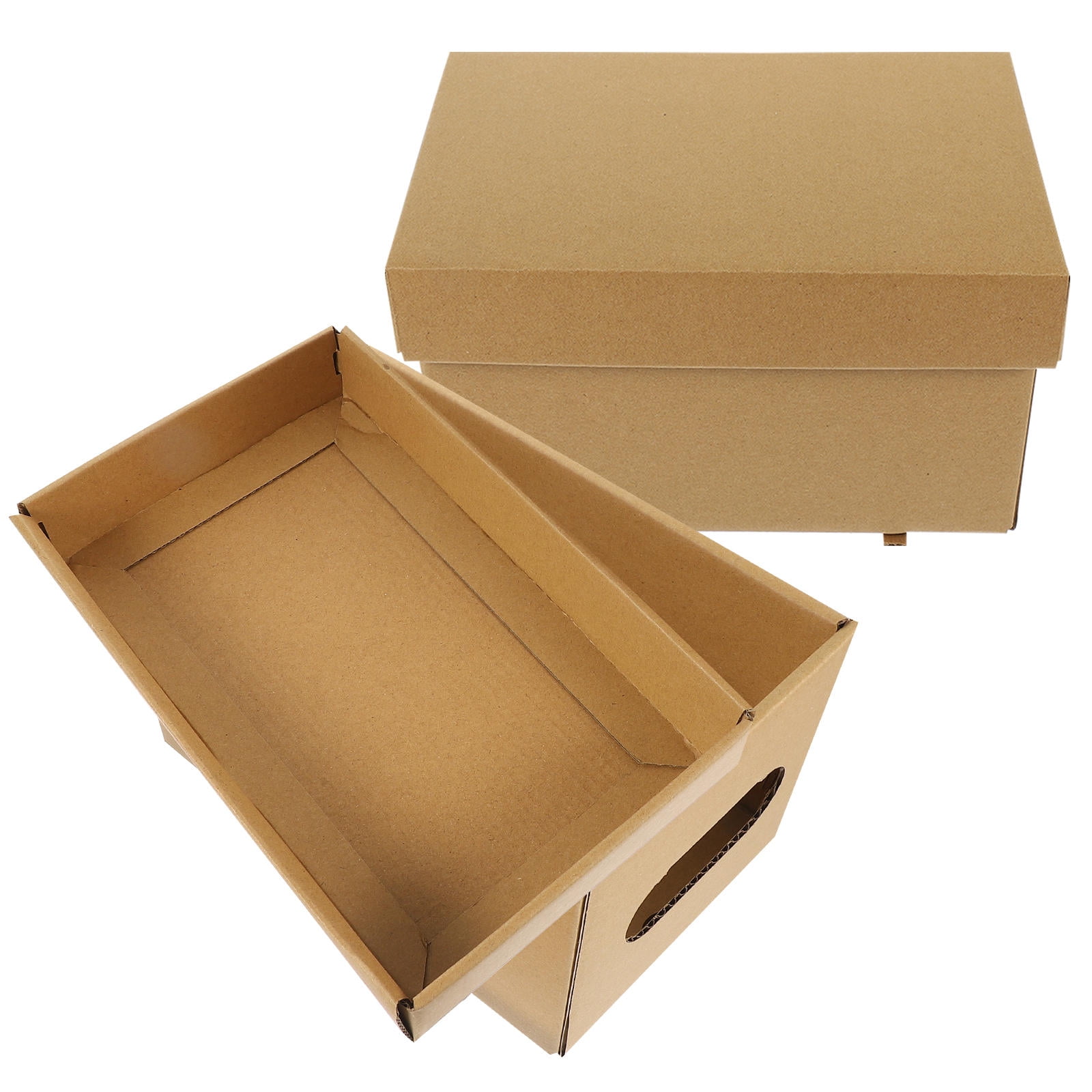 Milisten 2Pcs Khaki Paper Storage Box Portable Document Holder for Office and School Use