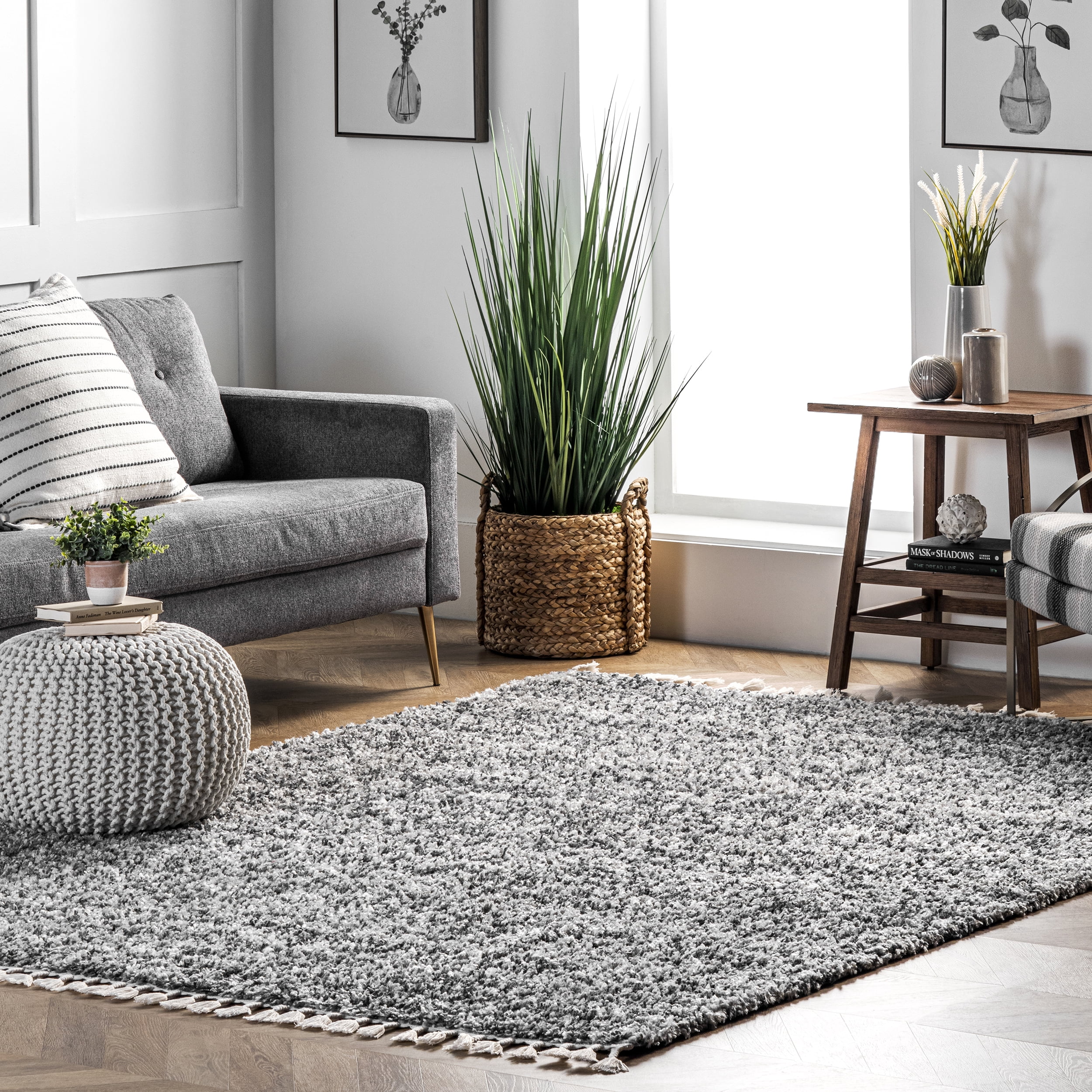 nuLOOM Brooke Contemporary Shag Area Rug, 4' x 6', Gray