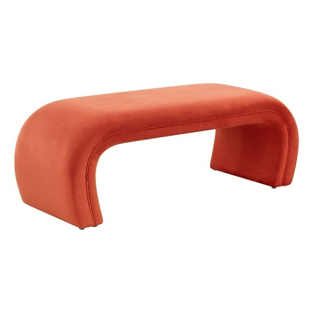 TOV Furniture Banc Rembourré en Velours Kenya Red Rocks
