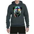 thumbnail image 2 of Wild Bobby, Colorful Pug DJ, Pop Culture, Unisex Graphic Hoodie Sweatshirt, Charcoal, X-Large, 2 of 4