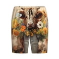 thumbnail image 6 of Daiia Bucket Flower Cow Mens Woven Stretch Pajama Short,Short Pajama Pants-Medium, 6 of 7