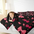 thumbnail image 4 of Homewish Kids Princess Bow-tie Bedding Comforter Set for Teens, Kawaii Cherry Twin Comforter Sets, Black Red Cartoon Theme Reversible Bedding Set, Super Cozy Room Decor, 2-Piece, 4 of 8