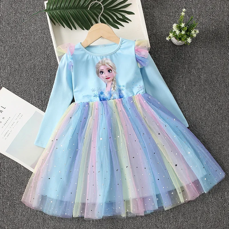 white christmas dresses Posh Peanut Toddler Girl's Disney Frozen Anna Twirl Dress in Blue, 2 Toddler, Viscose from Bamboo main image 0