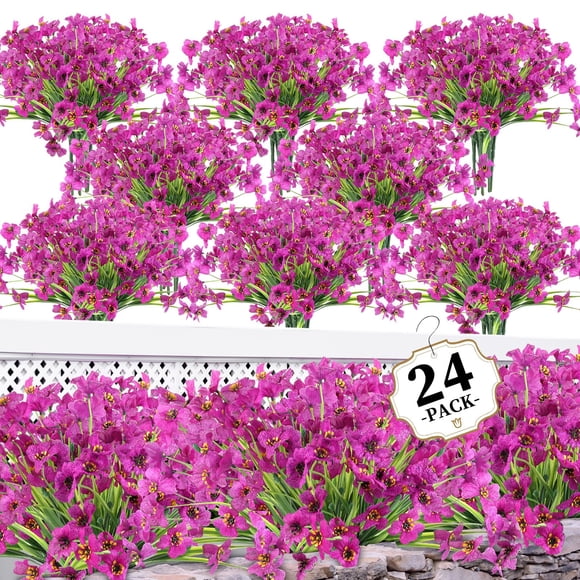 Paquete de flores artificiales ColoPlay de 24 piezas para interiores y exteriores