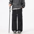 thumbnail image 4 of Mens Techwear Parachute Pants Large Pocket Cargo Utility Trousers Baggy Relaxed Fit Lightweight Summer Outdoor Bottoms L, 4 of 4