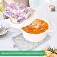 thumbnail image 4 of 2 Pack Pot Holders for Kitchen Heat Resistant Hot Pads Sets for Cooking Baking Lavender and Pink Flowers, 4 of 7