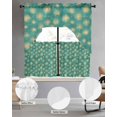 thumbnail image 3 of Teal Yellow Dandelion Kitchen Curtains Sets 24 Inch Length with Valance, Farmhouse Botanical Blossom Swag Valances and Tiers Curtain Set Drapes Swag Curtains for Living Room, Bathroom, Bedroom, Cafe, 3 of 6