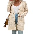 thumbnail image 3 of MesaSe Womens Long Sleeve Cable Knit Cardigan Sweaters Open Front Fall Outwear Coat, 3 of 5