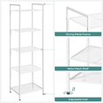 thumbnail image 3 of SONGMICS Étagère de Rangement à 5 Niveaux, Étagère de Salle de Bain, Support de Plante Extensible avec Étagère Réglable, pour Salle de Bain, Salon, Balcon, Cuisine, Blanc UBSC035W01, 3 of 8