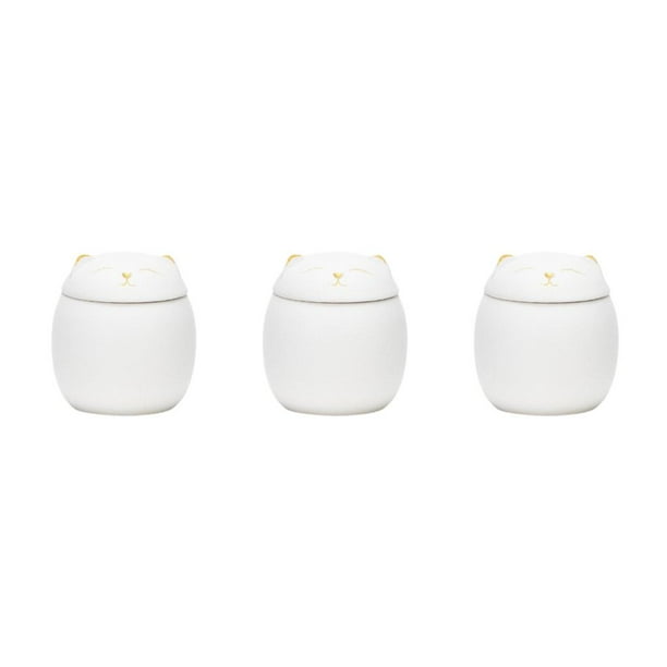 Cateissary Botes de cerámica Amplia aplicación Robustos y duraderos Gran capacidad Forma de gato Tarros de té de cerámica blanco 500 ml Type1 NO1