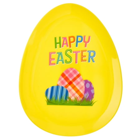 Way To Celebrate Yellow Easter Egg Plate, Easter Partyware