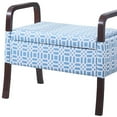 thumbnail image 6 of Blue and White Vanity Seat with Wooden Handles, 6 of 8