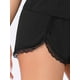 thumbnail image 5 of Conjuntos de pijama para mujeres INSPIRE CHIC para el Día de la Madre, ropa de noche sin mangas, top de tirantes de punto acanalado con encaje y pantalones cortos, trajes de lencería, color negro, 5 of 6