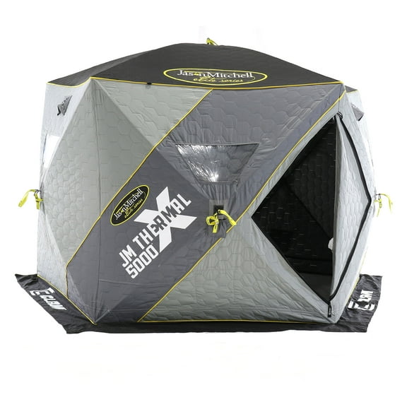 CLAM Jason Mitchell X5000 Portable 6 Person 9' Ice Fishing Thermal Shelter