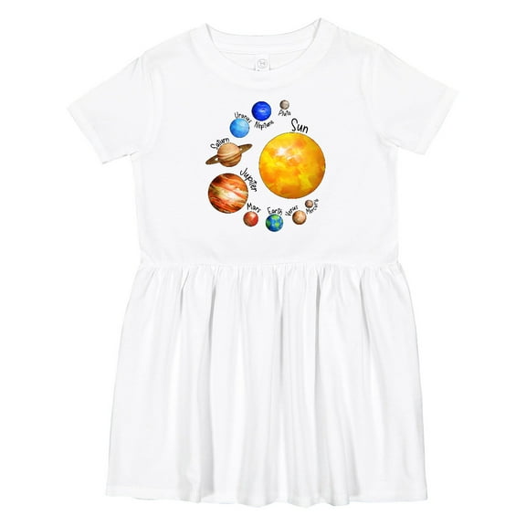 Inktastic Sun and Planets Yes, and Pluto Girls Toddler Dress
