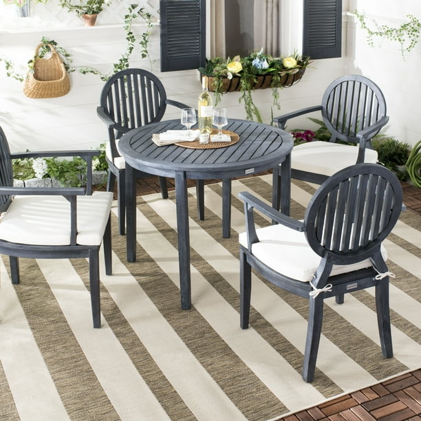 Safavieh Chino Outdoor Modern 5 Piece Dining Set Seat with Cushion