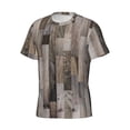 thumbnail image 5 of Vsdgher Wooden Texture Print Men's Dry Fit Mesh Athletic Shirts Moisture Wicking Tennis T-Shirt Tops, 5 of 9