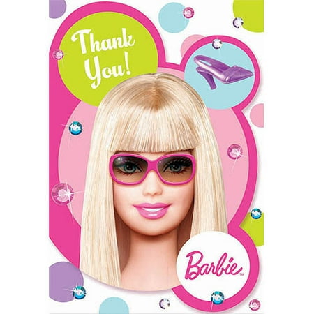  Barbie  All Doll d Up Thank You Cards 8 Pack Walmart  com