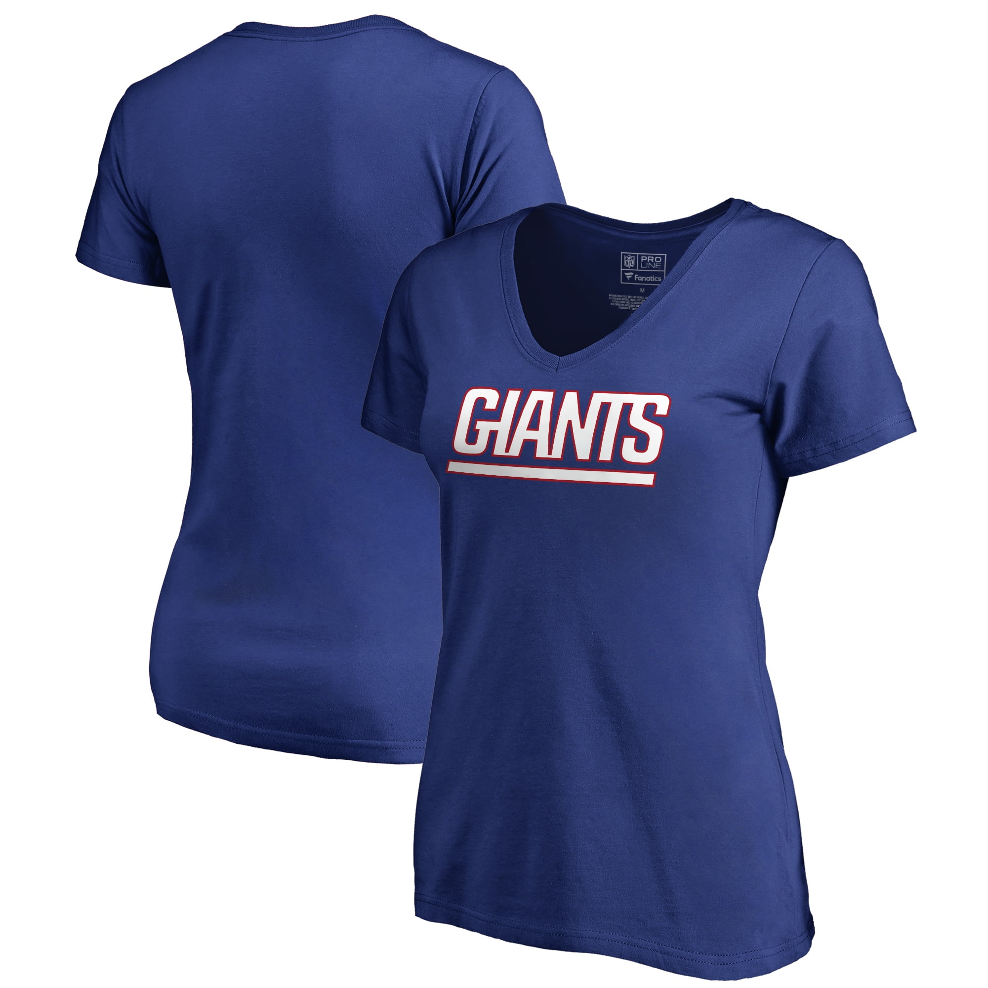 New York Giants NFL Pro Line by Fanatics Branded Women's Wordmark V-Neck Plus Size T-Shirt 