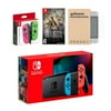 Nintendo Switch Red/Blue Joy-Con Console Bundle with an Extra Pair of Neon Pink/Green Joy-Con, Octopath Traveler, and Mytrix Tempered Glass Screen Protector