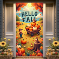 thumbnail image 2 of Autumn Theme Hello Fall Banner Thanksgiving Decor Maple Leaves Decoration Squirrel Pumpkin for Seasonal Celebration Outdoor Decor Indoor Decor, 2 of 9