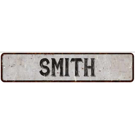 SMITH Street Sign Rustic Chic Sign Home man cave Decor Gift White