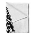 thumbnail image 2 of Letter a Soft Flannel Fleece Blanket, Abstract Design Early Medieval Period Soft Curved Lines Dark Contrasting Colors, Cozy Plush for Indoor and Outdoor Use, 70" x 90", Black White, by Ambesonne, 2 of 5