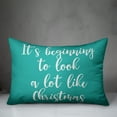 thumbnail image 2 of Creative Products It's Beginning To Look A Lot Like Christmas in Teal 14x20 Spun Poly Pillow, 2 of 2