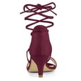thumbnail image 3 of BLISSFUL STEP Women's Open Toe Kitten Heel Lace Up Sandals, 3 of 6