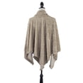 thumbnail image 3 of StylesILove Women Striped Faux Fur Soft Poncho Cape Ultra Warm Warp for Autumn Winter Season (Taupe), 3 of 7