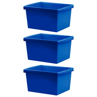 Storex 4 Gallon Storage Bin with Lid – Plastic Classroom Organizer for  Books and Supplies, Blue, 6-Pack (61412U06C)