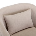 thumbnail image 6 of Swivel Barrel Chair, Linen Blend Single Sofa Chair with Pillow and Skirt, Round Accent Chair with Deep Seat and Metal Base, Leisure Club Chair for Living Room Bedroom Office, Beige, 6 of 9