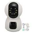 thumbnail image 1 of Cámara de seguridad 2K 4MP lente dual 2,4G aplicación móvil 360° PTZ visión nocturna alerta de detección de movimiento conversación bidireccional para monitoreo de bebés, 1 of 14