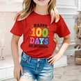 thumbnail image 4 of WMQPNNS Boys Girls 100 Days of School Shirt Summer Tops for Girls Size 8 Summer Casual Short Sleeve Tops Classic Crewneck Graphic Tees Kids Outfits(Size 1-2 Years,Red), 4 of 4