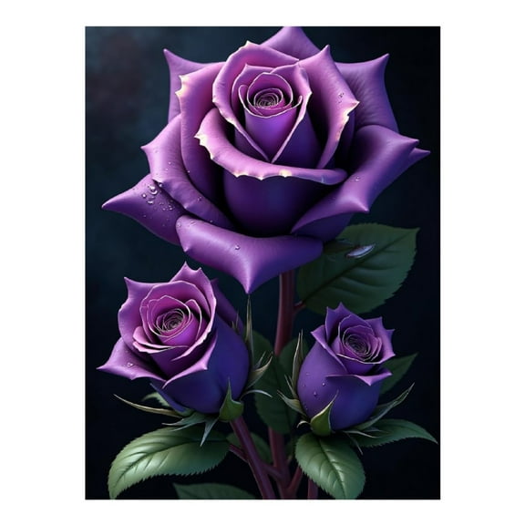 Diamond Art Kit for Adults, Rose Purple Print No.517 Diamond Painting for Adults Beginners, 5D DIY Diamond Art Painting Kits, Colorful Diamond Painting Craft for Home Decor 12x16