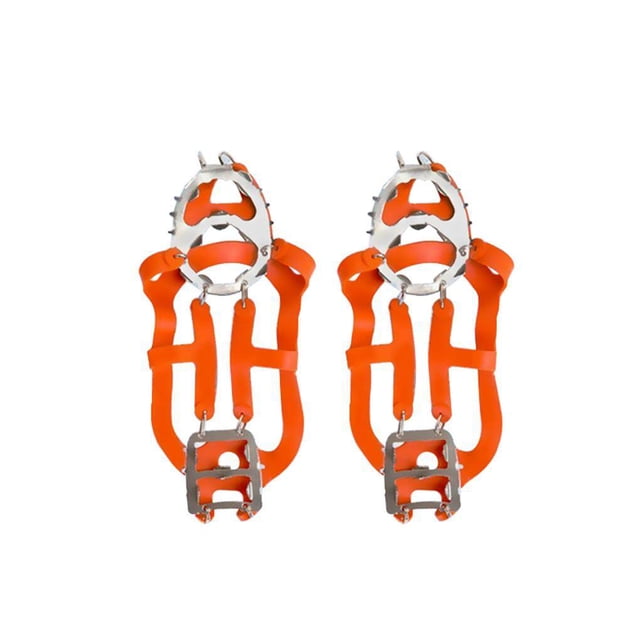 Toystoory Crampones de 18 Zapatos Crampones Cubiertas de zapatos de acero inoxidable Garra de nieve Crampones de hielo Deportes de nieve No. 4