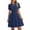 Navy, variant on TAGOLD Womens Sleeveless Off The Shoulder Dress Solid Color V Neck Short Sleeve Dress