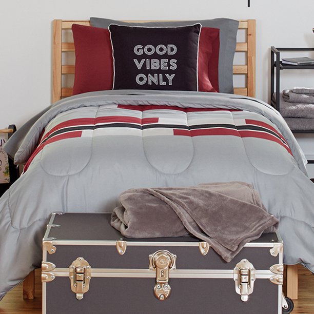 DAWN 7Piece BedinaBag Plus Comforter Set in Tyler Burgundy Twin