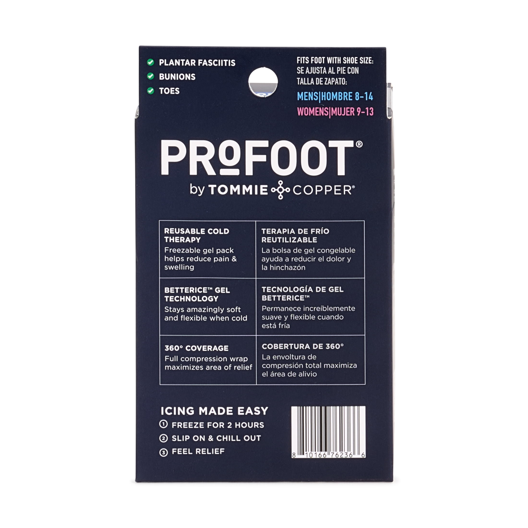 ProFoot Better Ice Planter Fasciitis Cold Therapy Pain Relief Sleeve L/XL